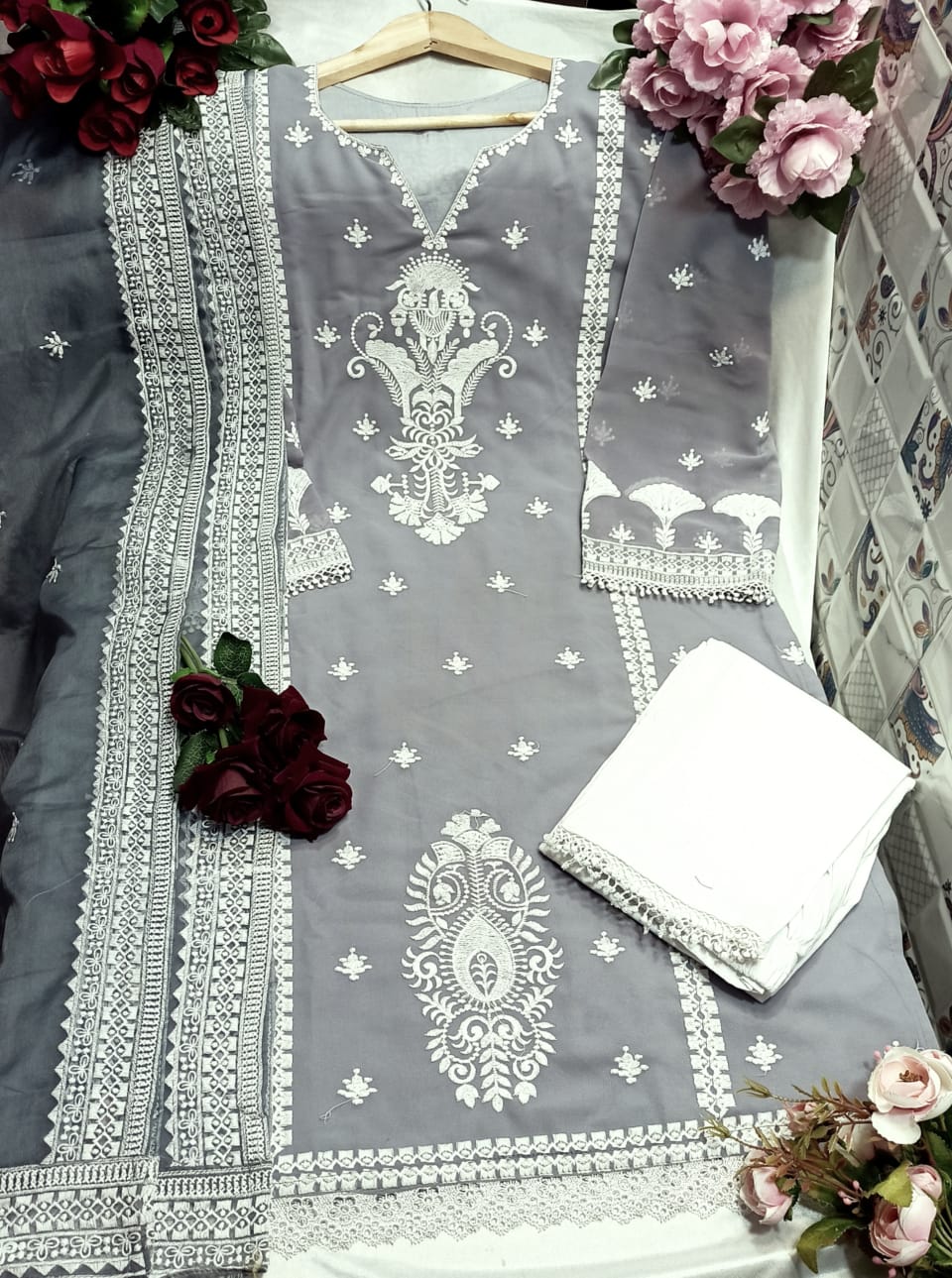 Atta Trendz 2710 New Fancy Ethnic Wear Georgette Top And Pant With Dupatta Collection